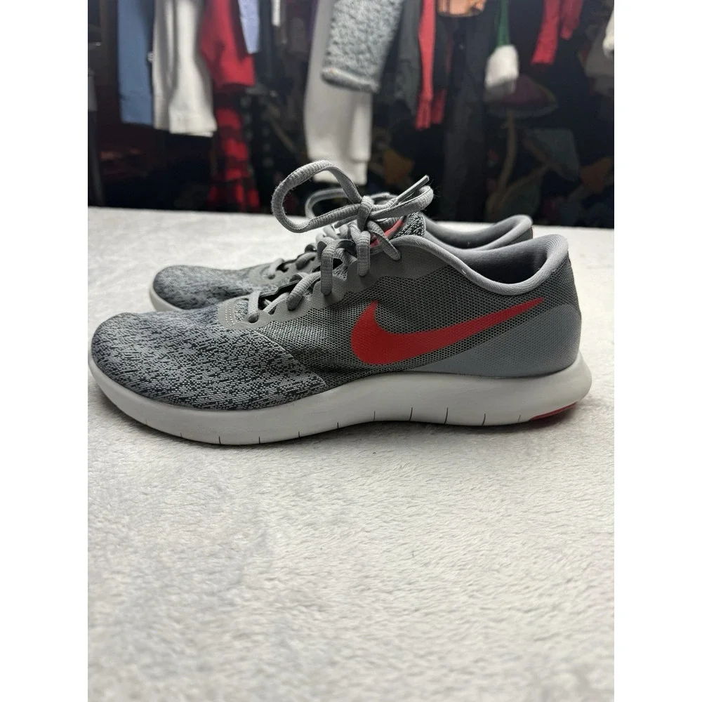 Nike Flex Contact Men's Low Top Running Sneakers Cool Grey/Red 908983-006